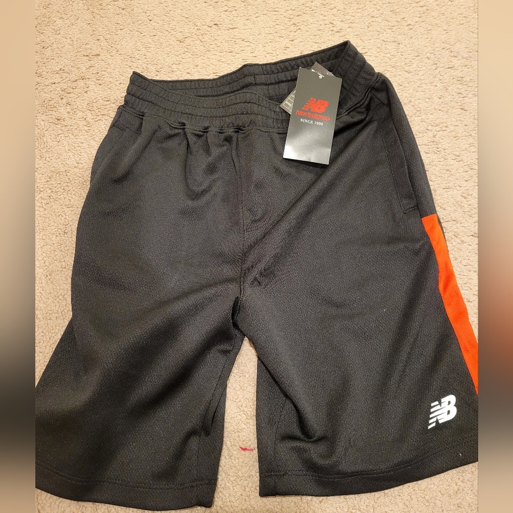 New Balance Black and Orange Athletic Shorts